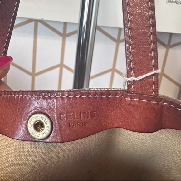 Celine Macadam Canvas Handbag Beige/brown. 
Pre-loved. Authentic. - Picture 5 of 7